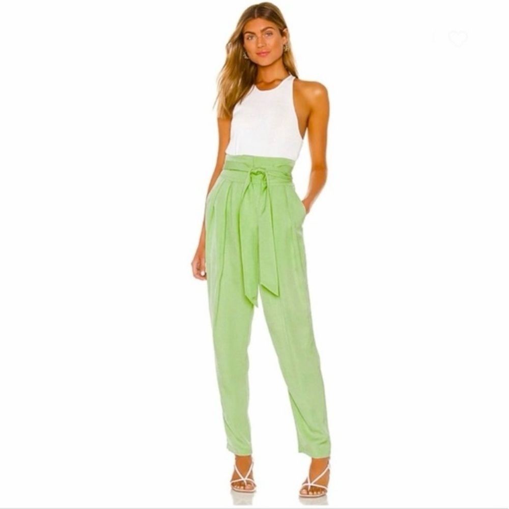 L’Academie Revolve Frostline Nile Lime Green High Waist Pants NWT XS Chic